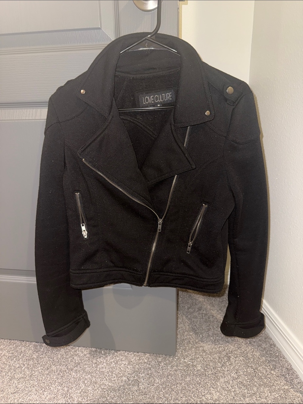 Love Culture Black Asymmetrical Moto Jacket